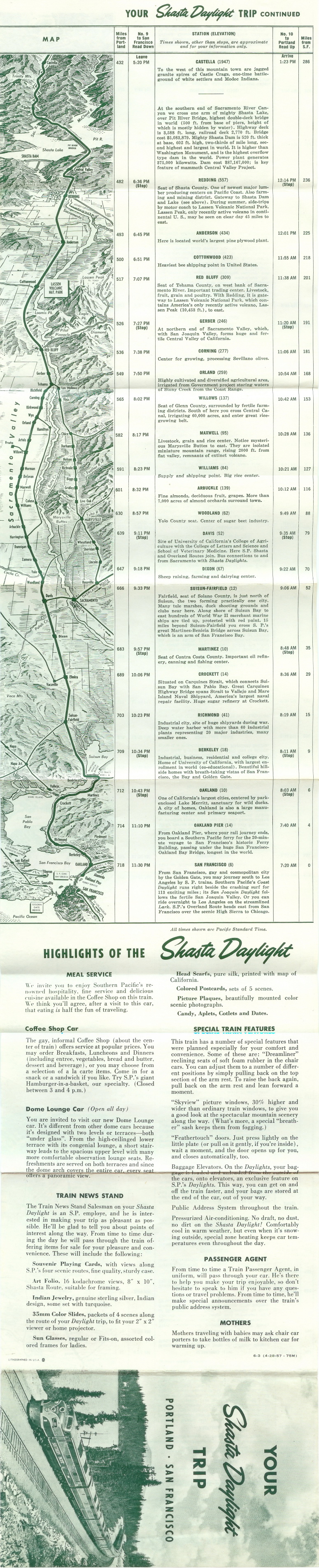 Southern Pacific Shasta Daylight Brochure